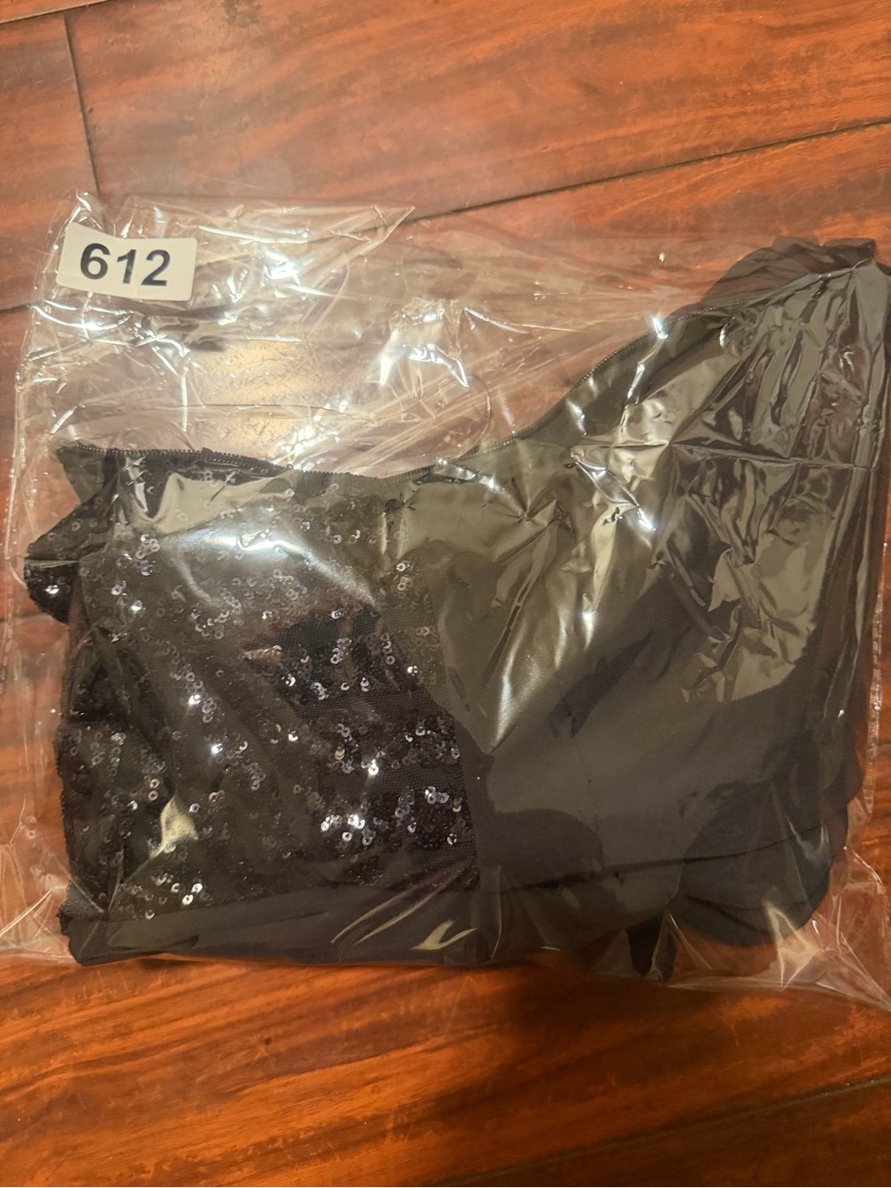 House of CB Black One-Shoulder Sequin Jumpsuit with Long Sleeve - Picture 9 of 9